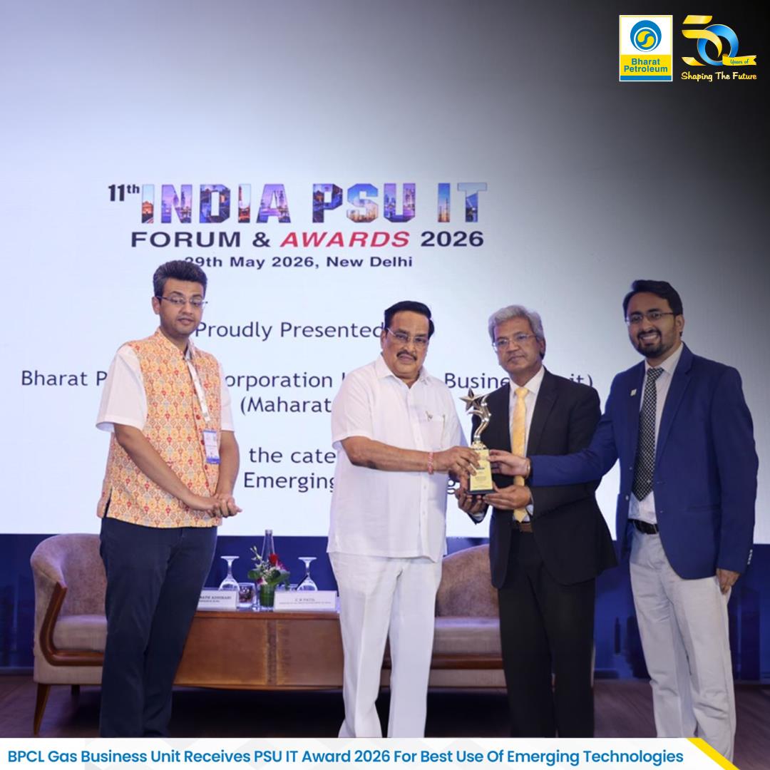 BPCL Gas Business Unit Wins PSU IT Award for Best Use of Emerging Technologies